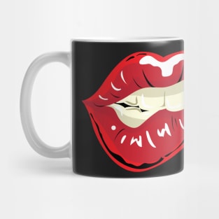 Biting Lip Design, Artwork, Vector, Graphic Mug